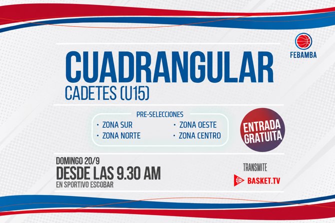 La Pre-Selección Cadete de FeBAMBA tendrá su Cuadrangular Final