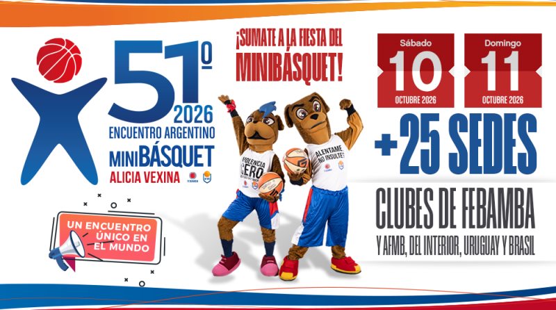 Se viene el 51° Encuentro de Mini básquet Argentino "Alicia Vexina"