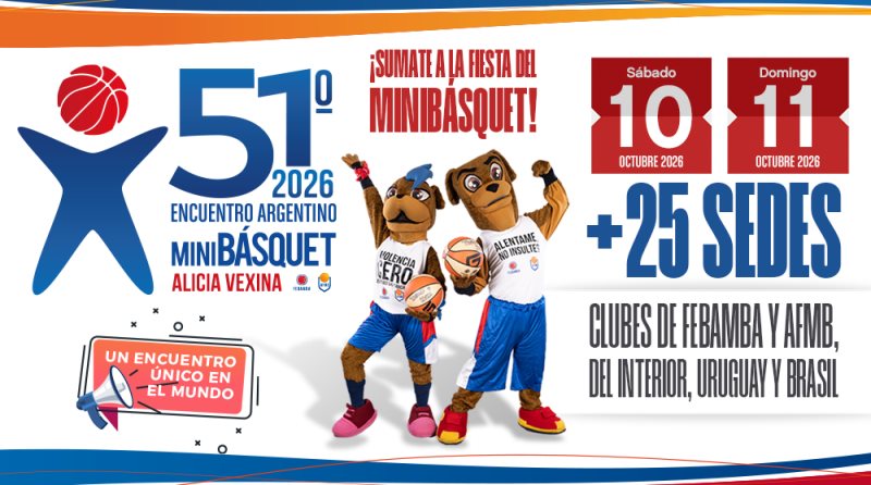 Se viene el 51° Encuentro de Mini básquet Argentino "Alicia Vexina" - Imagen 1