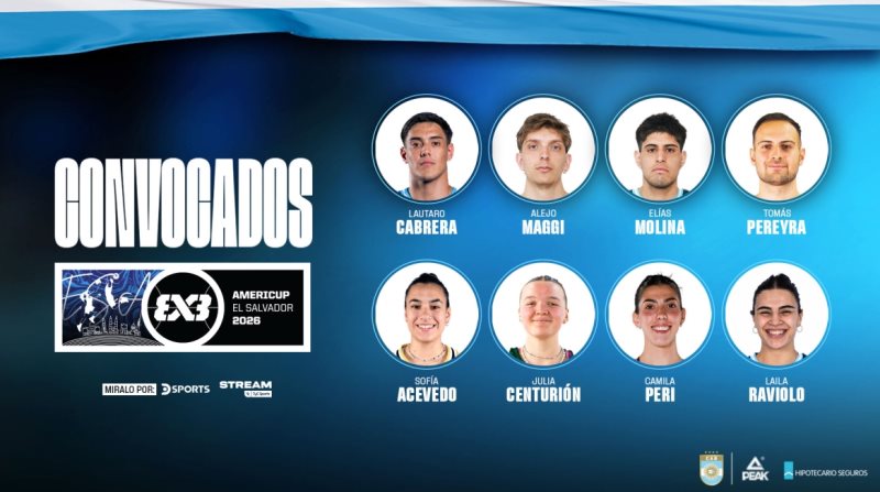 Seis representantes metropolitanos integran los planteles argentinos para la AmeriCup 3x3